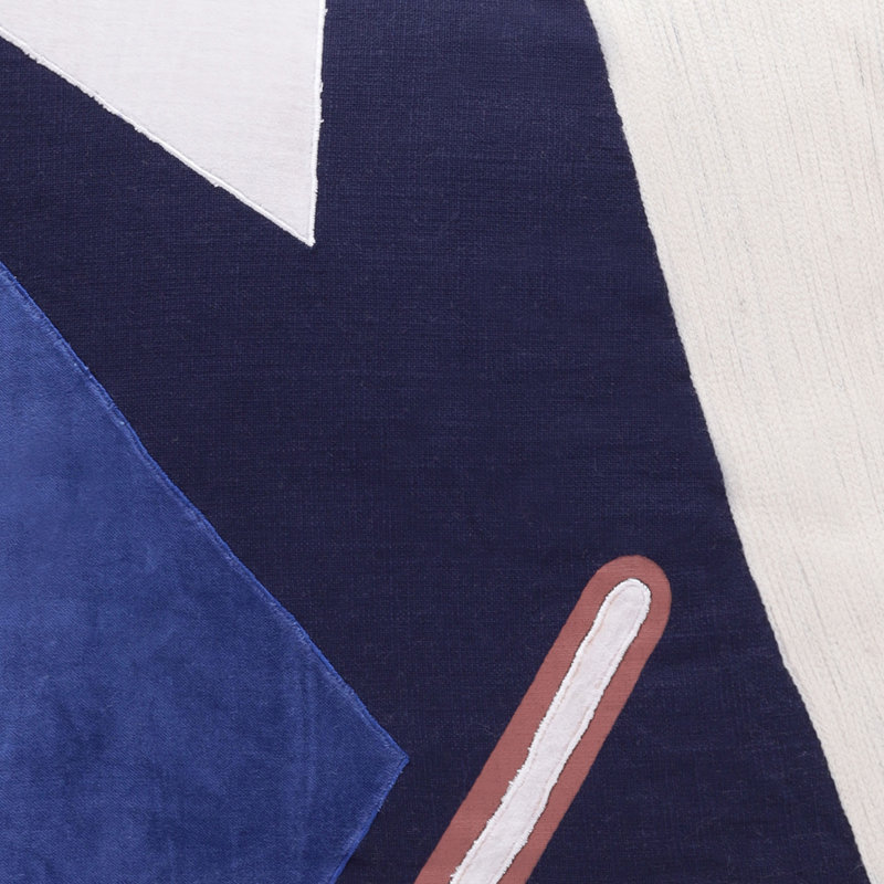 Coussin 100% coton à fermeture à glissière, Bleu de cobalt / bleu marine abstrait, H 20 po x l 20 po