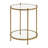 Carolina Round Glass End Table with Metal Shelf-592514029
