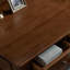 Bureau rectangulaire en bois massif brun noisette-648608791