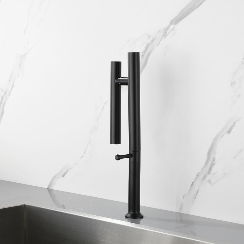 Colour Single-handle Bathroom Faucet with Drain Assembly, Matte Black