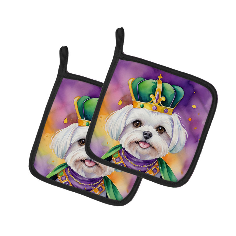 Maltese King of Mardi Gras Pair of Pot Holders
