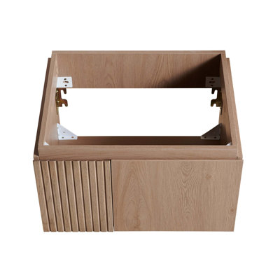 Woodgrain Plywood Bathroom Cabinet with Soft-Close Doors