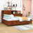 3 Drawers Wooden Daybed with Pushable Shelf, USB & Socket Charging Station-402812616-402812617