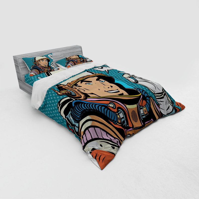 Ensemble de housse de couette en microfibre bleue, Housse de couette grand + 3 pièces supplémentair