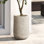 Pot à fleurs texturé Woodg MgO, pot de jardin décoratif beige, intérieur et extérieur