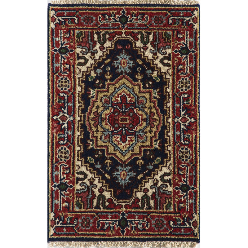 Tapis bleu royal royal Heriz, Rectangle 9 pi x 12 pi