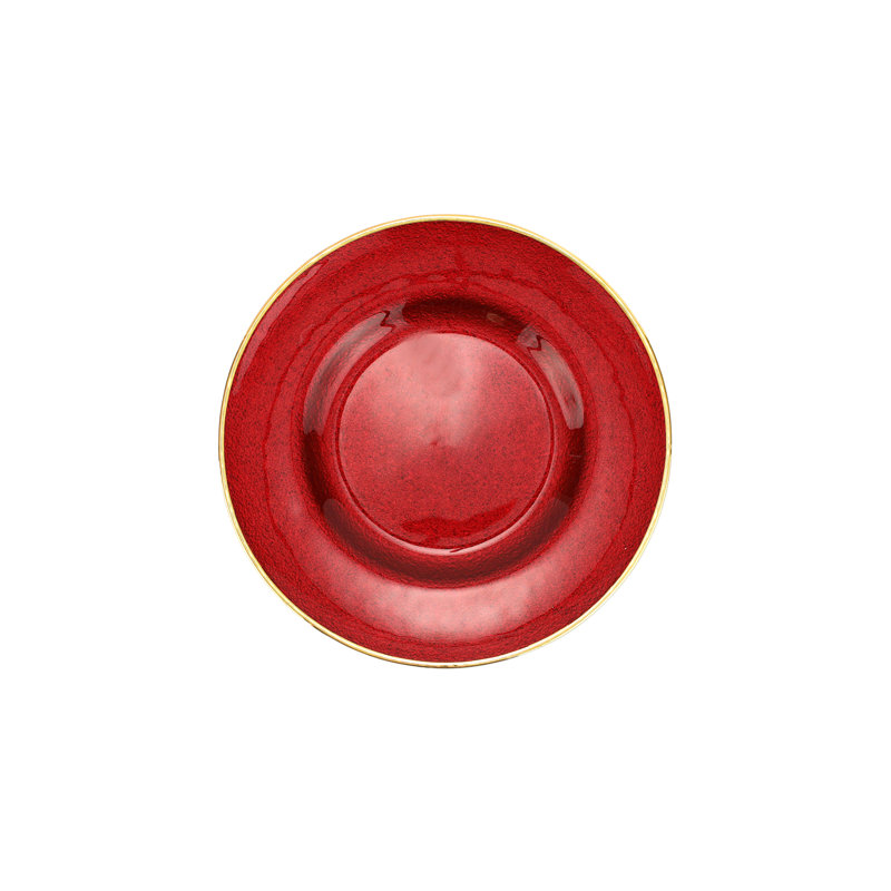 Assiette à salade en verre métallique, Rubis