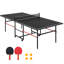Ensemble de table de ping-pong pliable 8 pieds avec mode lecture, table de tennis de table portable d'intérieur / extérieur avec filet, 2 raquettes, 3 balles, assemblage rapide, noir-126610414-126610411