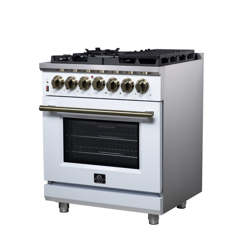 Massimo 30 in. Dual Fuel Range White, White