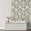Rouleau de papier peint floral vert doux