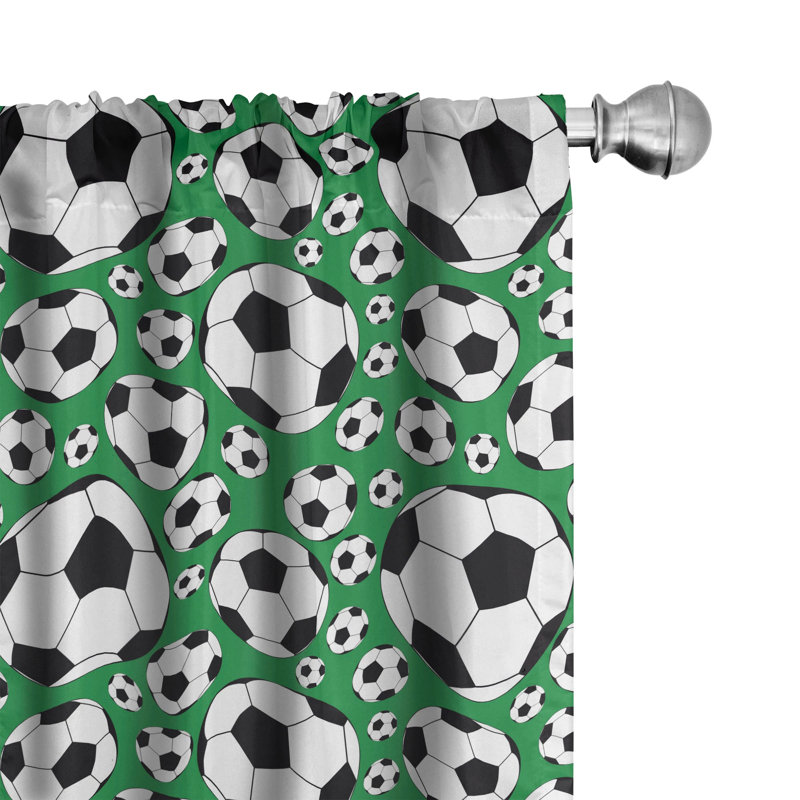 Soccer Semi-Sheer Rod Pocket Sliding Panel, 28" x 63"