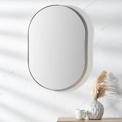 Stainless Steel Oval Wall Mirror