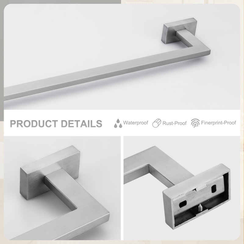 Brushed Nickel 5-Piece Modern Bathroom Hardware Set