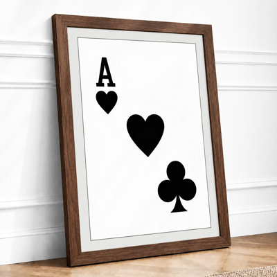 Ace and Hearts Geometric - Framed Print