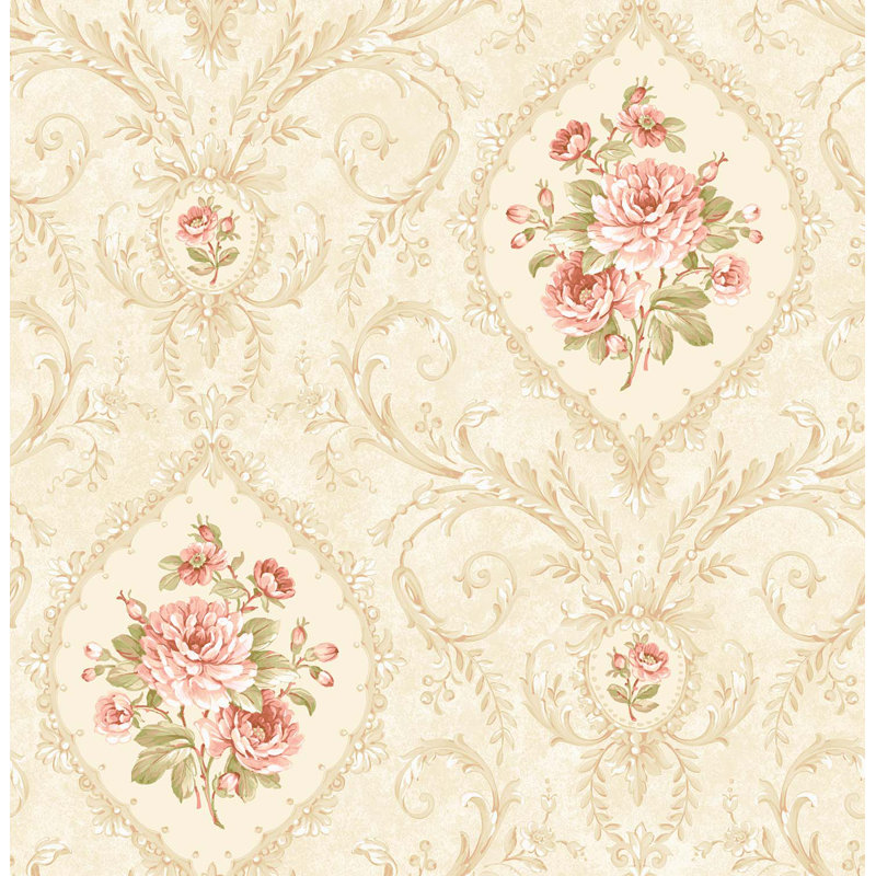 Rouleau de papier peint L 32,97 pi x l 20,87 po Cameo, Crème