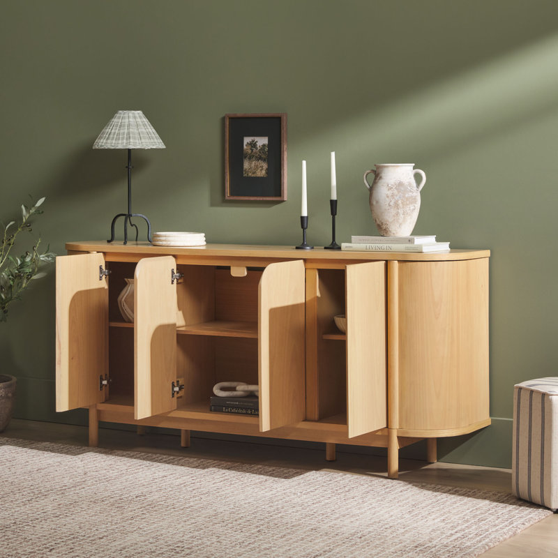 Palmerton 70" Curved Sideboard Cabinet, Natural