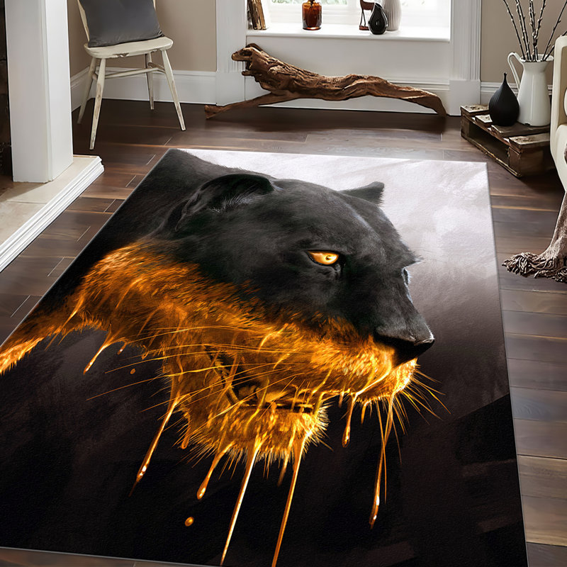 Exquisite Soft Pile Rug with Unique Abstract Print in Warm Tones Perfect for Adding a Stylish Touch to Any Room Decor