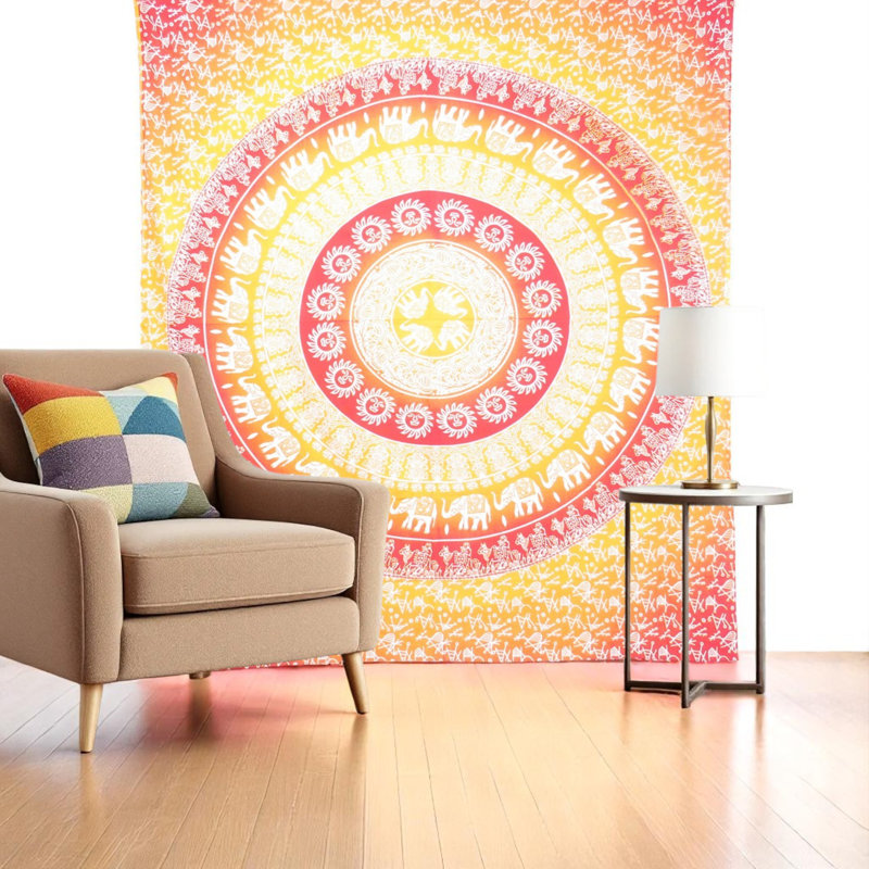 Tapisserie 92 po x 84 po Mandala