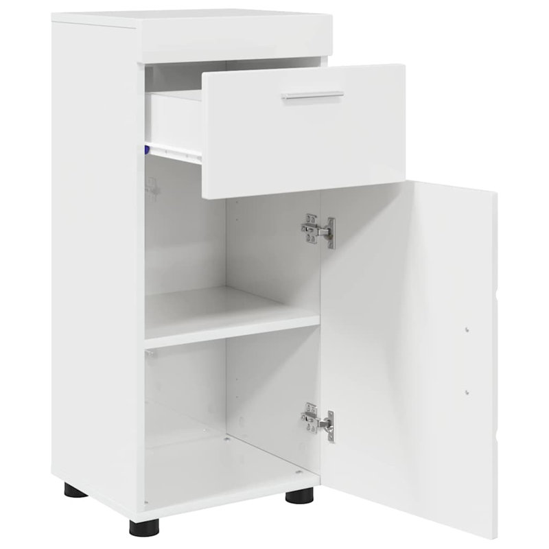 Bathroom Cabinet 37 X 31.5 X 82 Cm Engineered Wood, High Gloss White