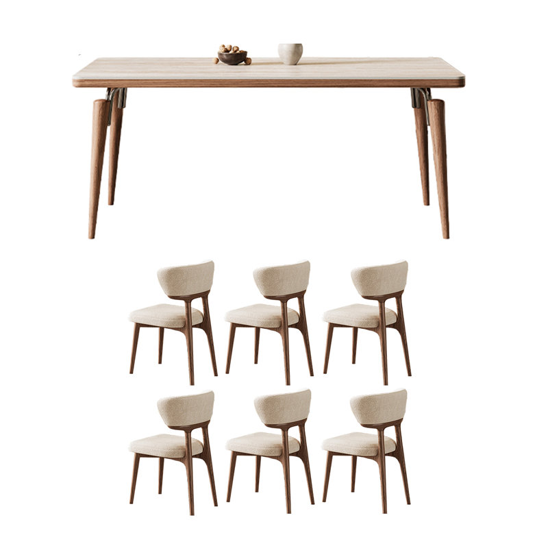 Petit ensemble de table de salle à manger de couleur noyer, H 29,52 po x L 59,05 po x l 31,49 po, 7