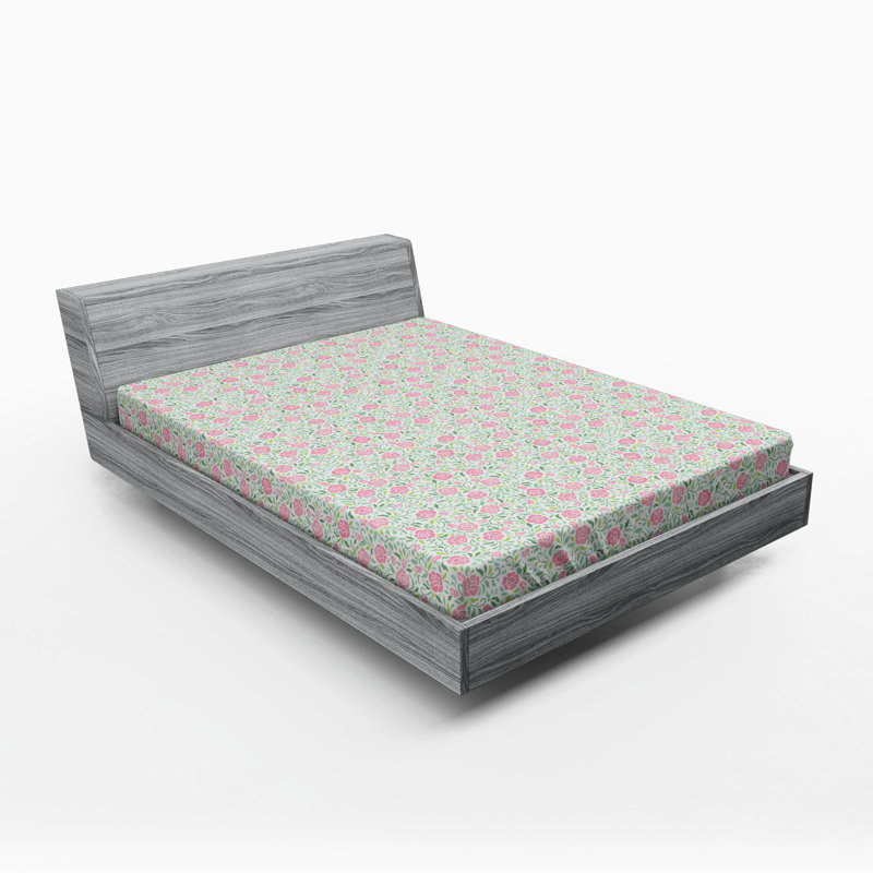 Microfiber Floral Fitted Sheet, Full Fitted Sheet
