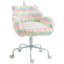 Chaise de bureau Fluffy Unicorn avec dossier moyen et accoudoirs, base pivotante à 5 étoiles