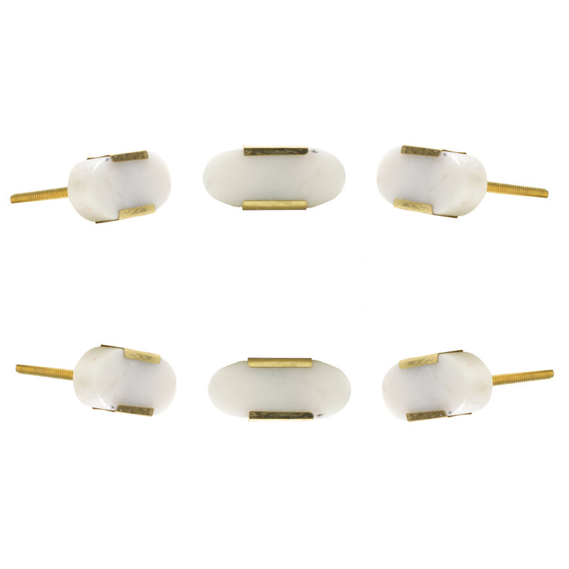 Ensemble de 2 boutons ovales de 2 1/4 po, Blanc