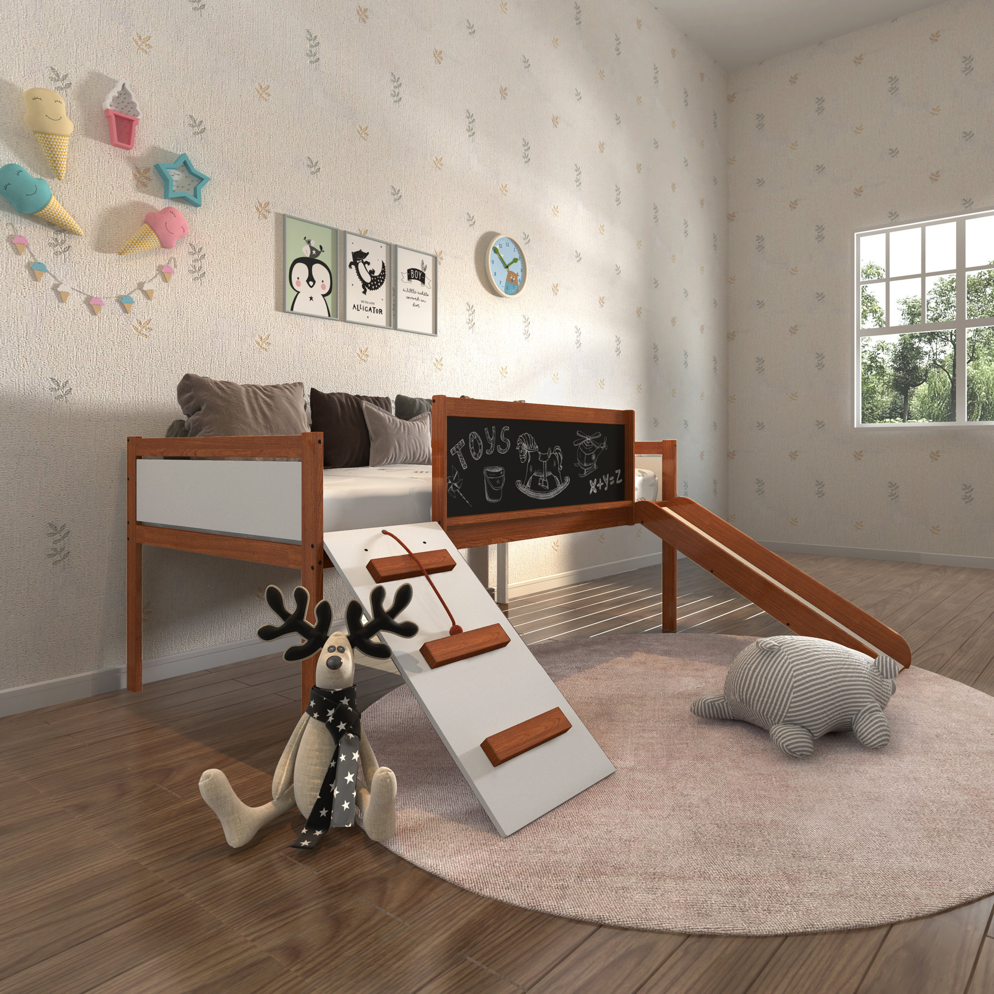  Twin Solid Wood Platform Loft Bed by Donco Kids, Espresso/White