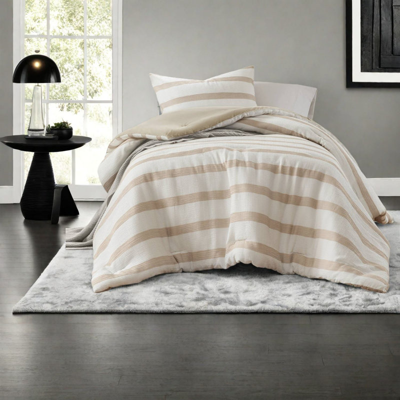 Ensemble de literie 2 pièces de qualité supérieure teint dans la masse, polyester simple TG, style minimaliste pour toutes les saisons