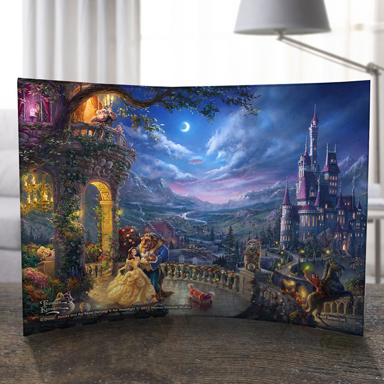 Reproduction d'acrylique incurvée 10 po x 7 po Disney Beauty and the Beast