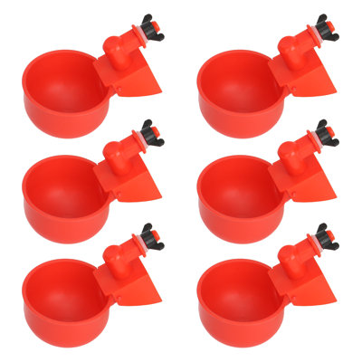 Ensemble de 6 tasses à eau automatiques pour poulets de 3/8 po