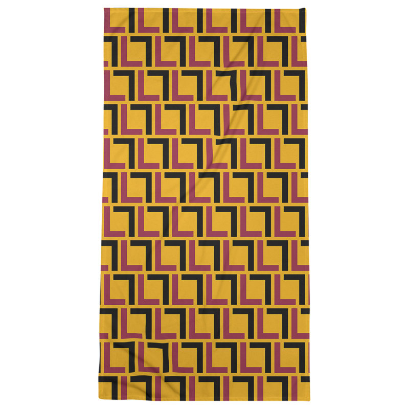 Serviette de plage Houston Throwback, Yellow/Red/Black