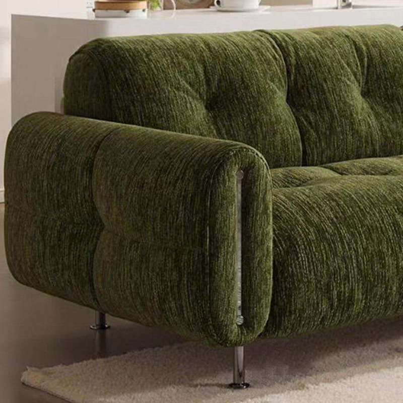 Coussin en chenille vert, H 37,4 po x l 102,36 po x P 39,37 po