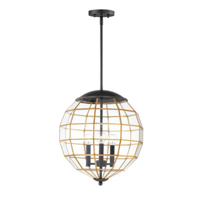 Luminaire suspendu géométrique unique 3 lumières Aurik