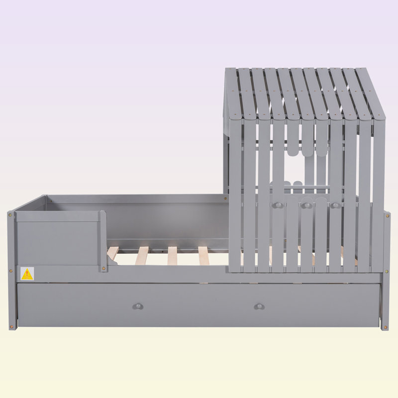 Lit mezzanine bas avec lit gigogne Rieth par Harper Orchard, Gris