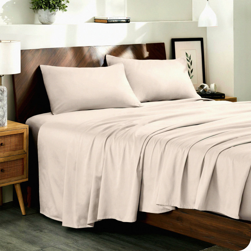 Luxury Sateen Cotton Twin XL Sheet Set - French Beige - Soft & Cozy Bedding for Twin Extra Long Beds - Warm & Smooth Weave - 100% Cotton