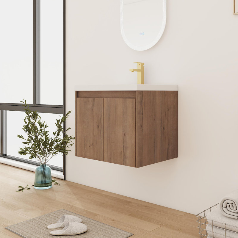 24'' Single Bathroom Vanity With Resin Top