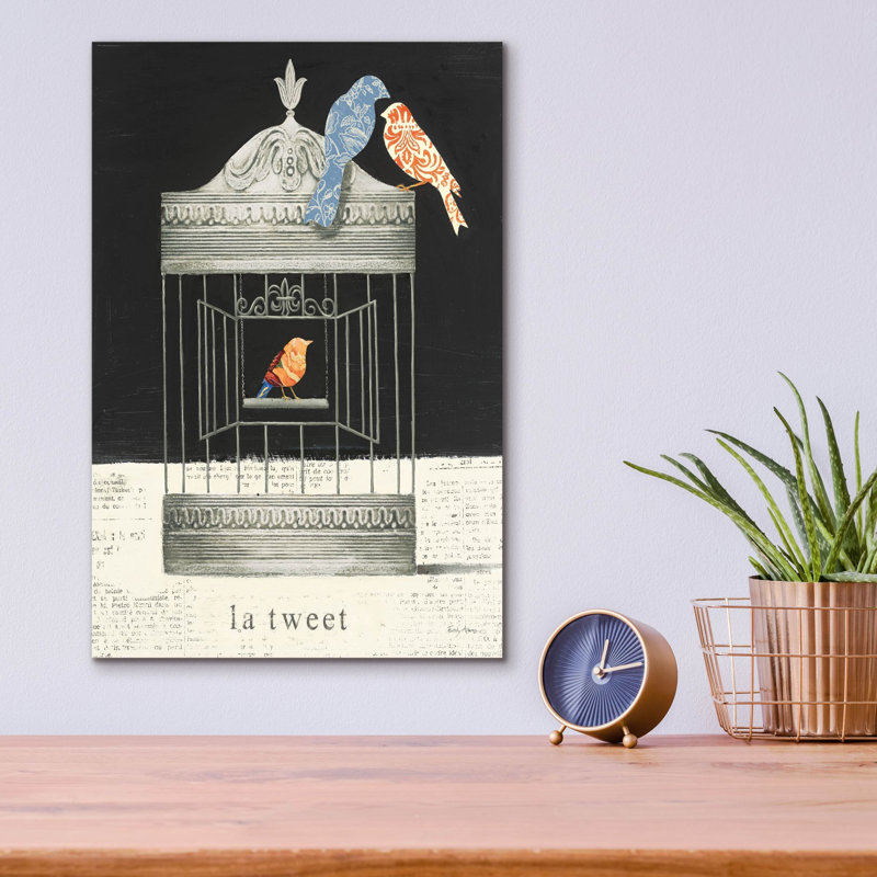 Art mural en verre «La twitt» par Emily Adams, H 16 po x l 12 po x P 0,13 cm