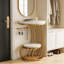 Table de chevet, table de bout, table d'appoint, canapé rond en faux marbre