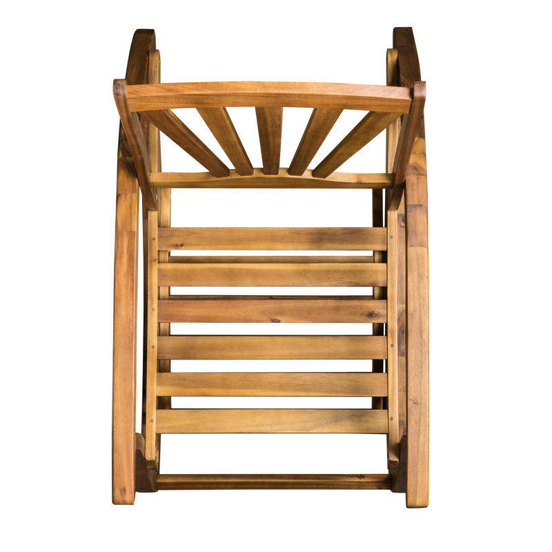 Siège à bascule avec résistance aux intempéries et repose-pieds rétractable, fabriqué en bois massif