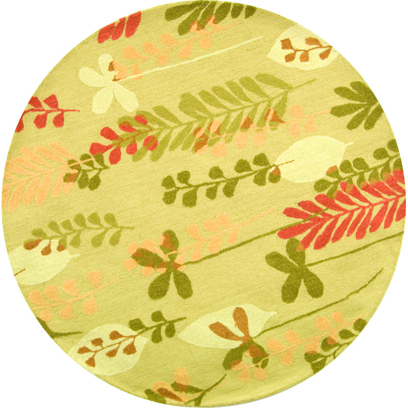 Berkley Hand Hooked Thick Wool Pile Floral Rug, Round 8'
