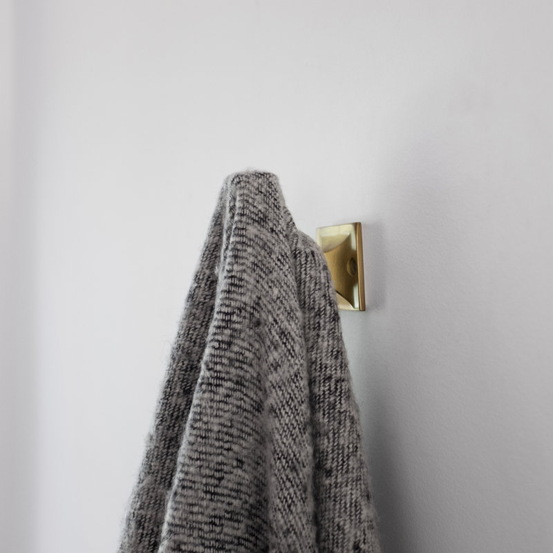 Steel Wall Hook, Brushed Golden Brass