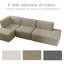 Ensemble de conversation modulaire rembourré en velours côtelé avec repose-pieds amovible Berlare-751760982