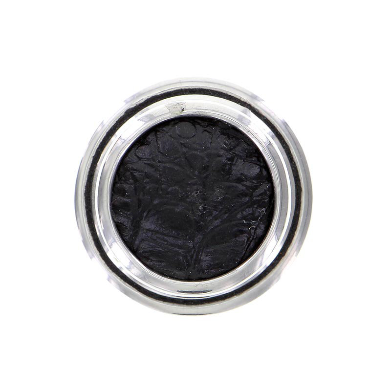 Equestre Round Knob, Small, Antique Nickel, Black Pear