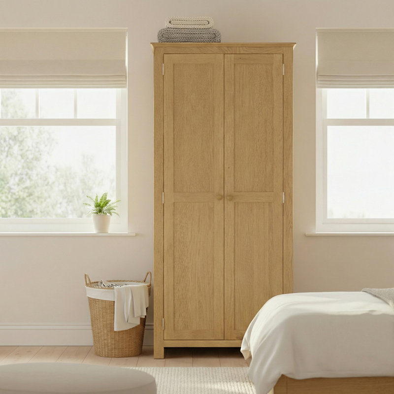 Taounate 2 Door Solid Wood Wardrobe