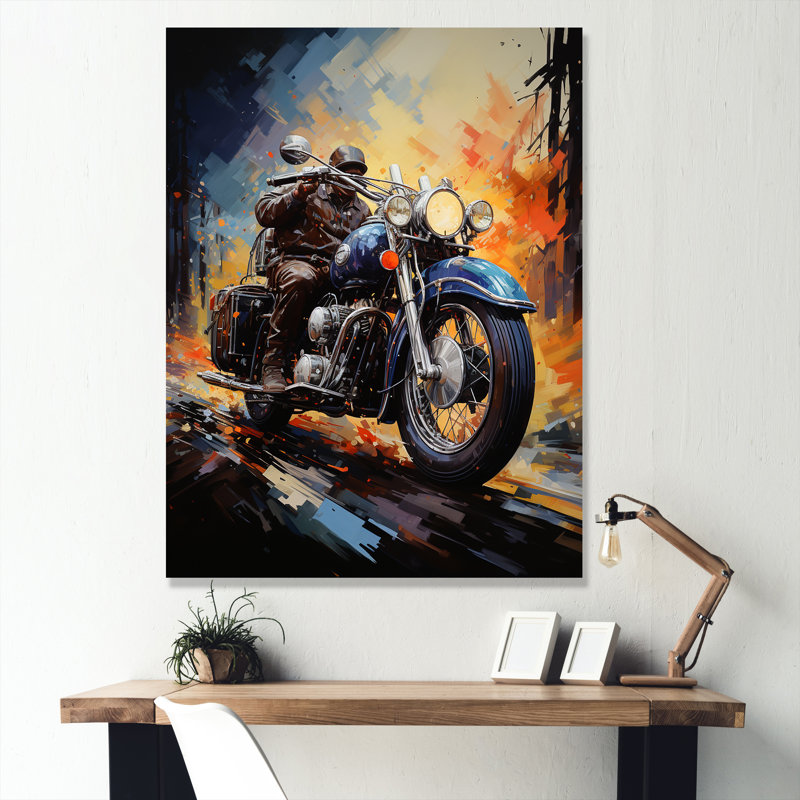 Fantaisie Moto Odyssey, Toile tendue, H 32 po x l 24 po x P 1 po