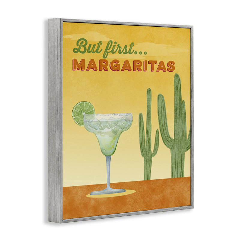 «Margarita & Desert Cactus», art de la giclée encadrée par Brett Blumenthal, H 20 po x l 16 po, Estampe numérique Farmhouse