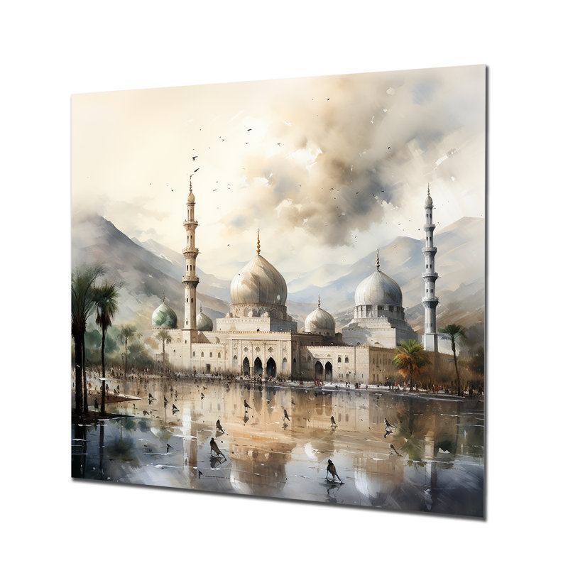Art mural en métal «Mosquée 3», H 36 po x l 36 po