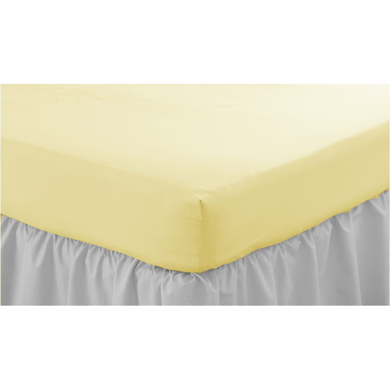 Izyan Percale Fitted Sheet, Lemon, Kingsize (5')