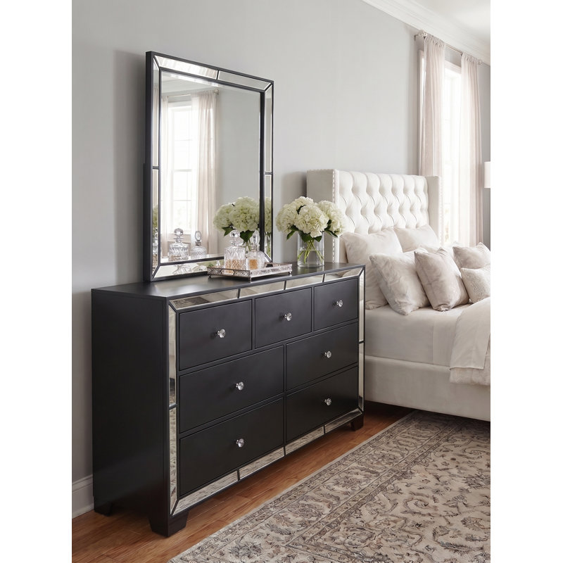 Belisa Dresser Mirror Set, Black